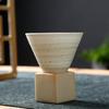 Conical Coffee Cup Japanese Style Retro Ceramic Coffee Cup Rough Pottery Tea Cup Latte Cup for Home Office