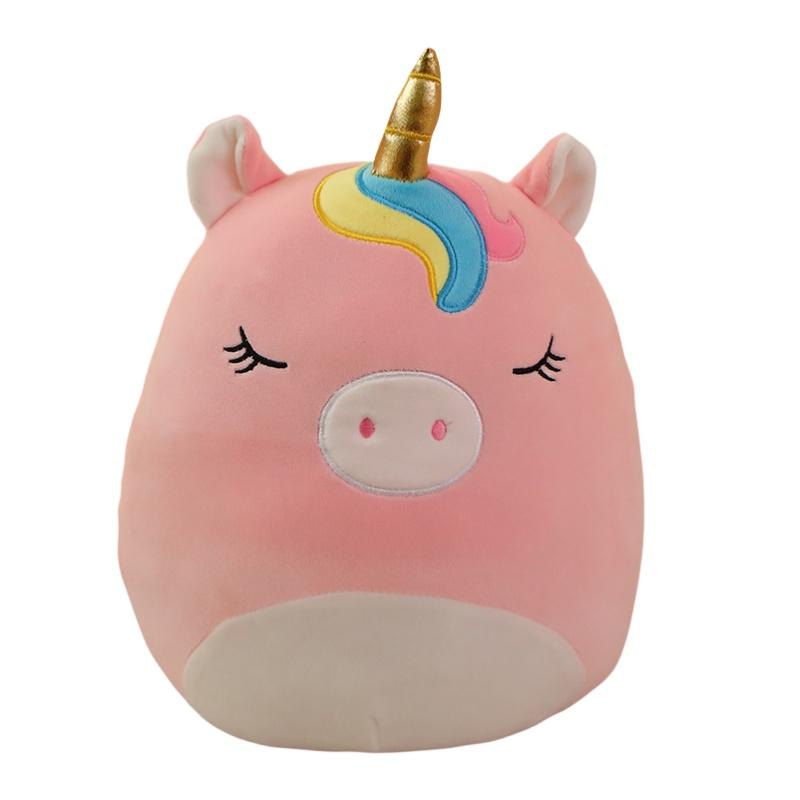 Cute Unicorn Plush Toy Bat Pillow For Kids Rainbow Pig Cat Cow And Bat Designs 35cm