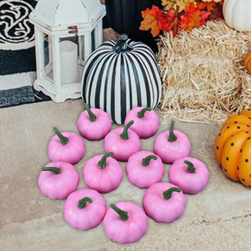12x Fake Pumpkins Model Artificial Vegetables for Halloween Kitchen Autumn