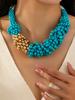 Hot Sale Pearl Jewelry European American Fashion Versatile Multi Layer Handmade Beaded Short Necklace Set For Women