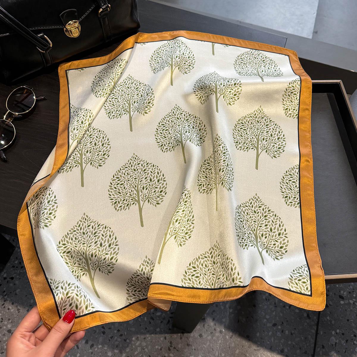 

100% Шарф из чистого шелка Женский Шейный Волосы Фуляр Квадратный Повязка на голову Шарфы Бандана Мода Маленький Хиджаб Принт Пончо Шарфы Пашмина Real Silk 53x53cm