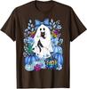 T-shirt Unisexe Vintage Halloween Ghost Holding Black Cat Design