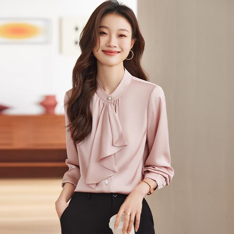 Elegante Damenbluse mit langen Ärmeln und Band