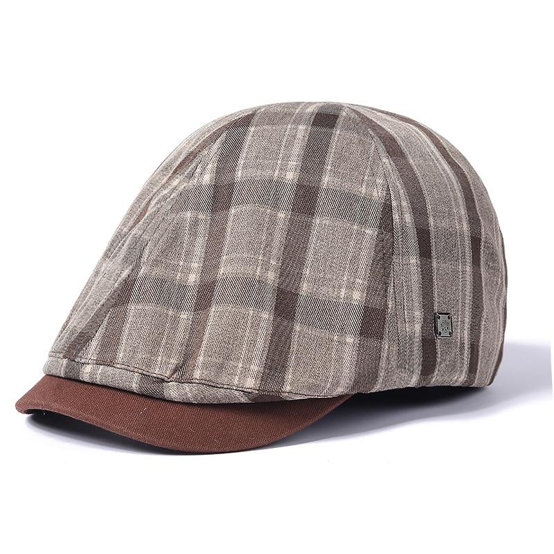 Bavlněný baret Pánská malířská čepice Newsboy čepice Klobouk Rybí kost Osmihranný klobouk