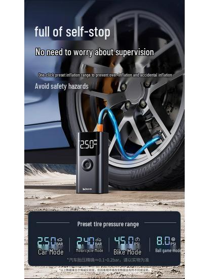 Car Emergency Power Supply & Tire Inflator with Built-in Backup Battery & Jumper Cables