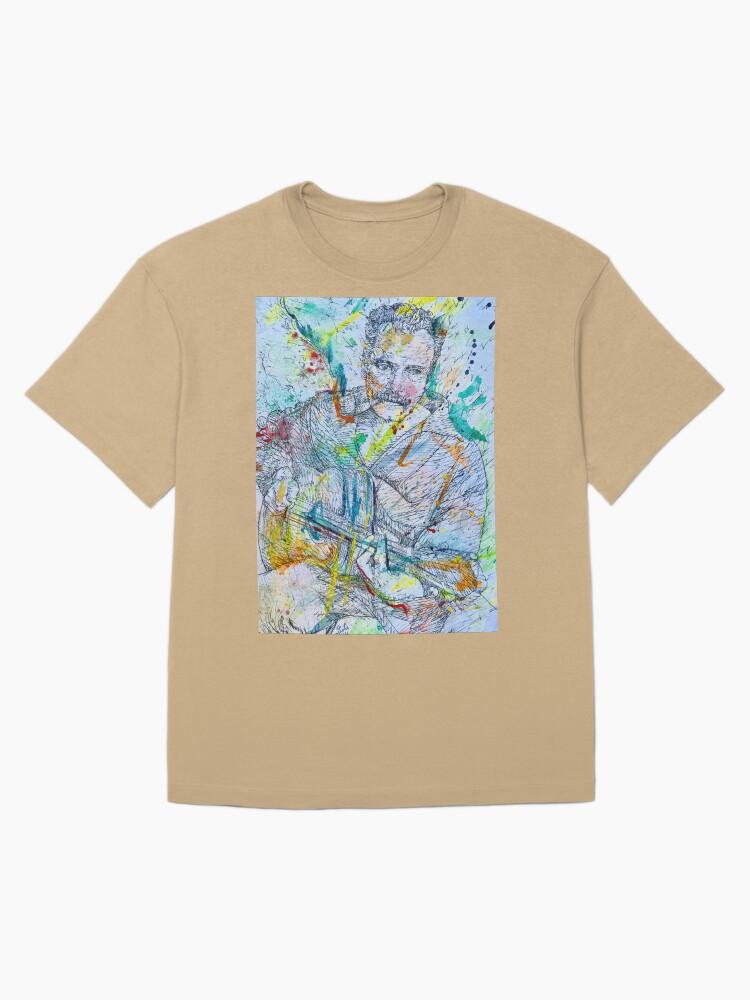 Georges Brassens GEORGES BRASSENS Watercolor Portrait Oversized T-Shirt