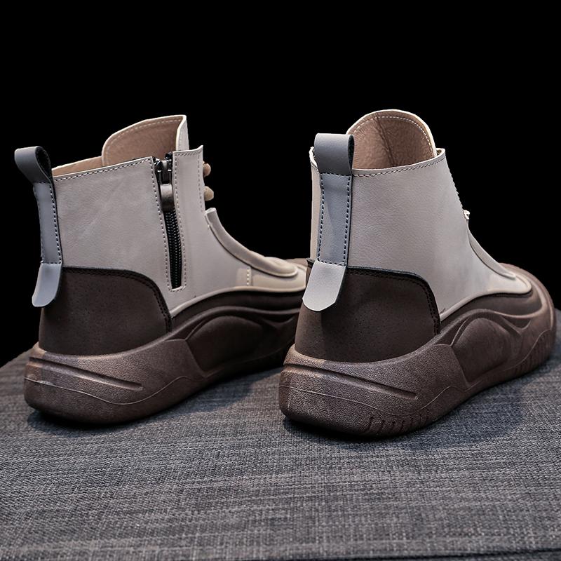 TUINANLE Kvinner Høye Topper Sko Spring Glidelås Uformell Anti Slip Flat Sneakers Jente ankelstøvletter