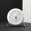 ARNE JACOBSEN Budzik stołowy 11 cm Skandynawski design Retro Alarm Dźwięk BANKERS 43675 Biały (Cichy projekt)