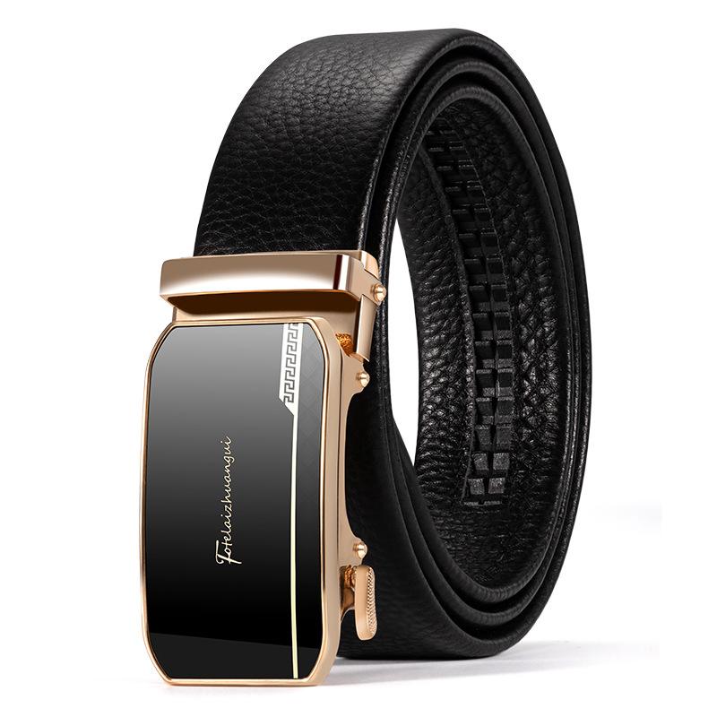 Belt Men s Top Layer Cowhide Pebble Pants Belt Business Casual Automatic Buckle Belt Formal Versatile Belt Wholesale 110cm