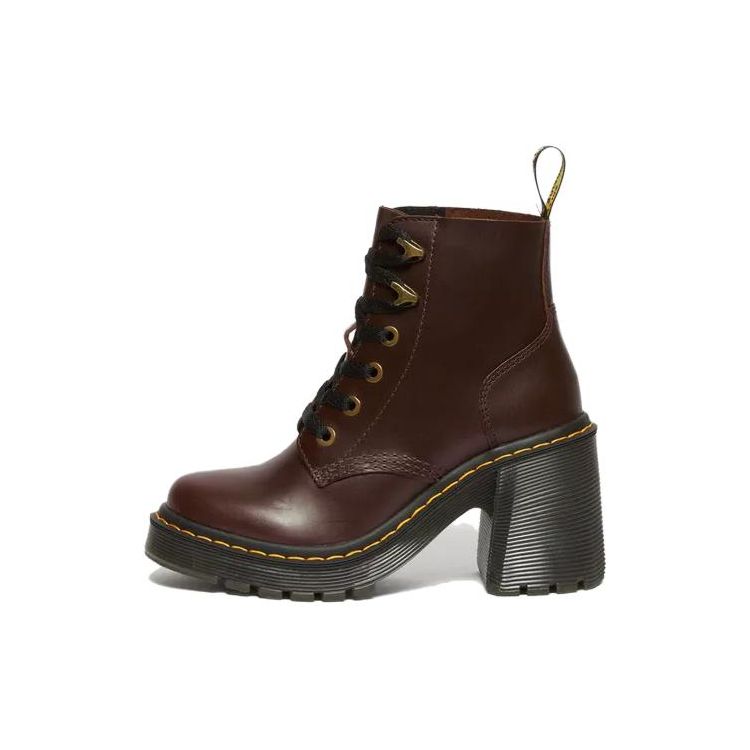 Dr. Martens Кожаные ботильоны на шнуровке с круглым носком и толстым каблуком Женские ботинки Темно-коричневый 31758201 36