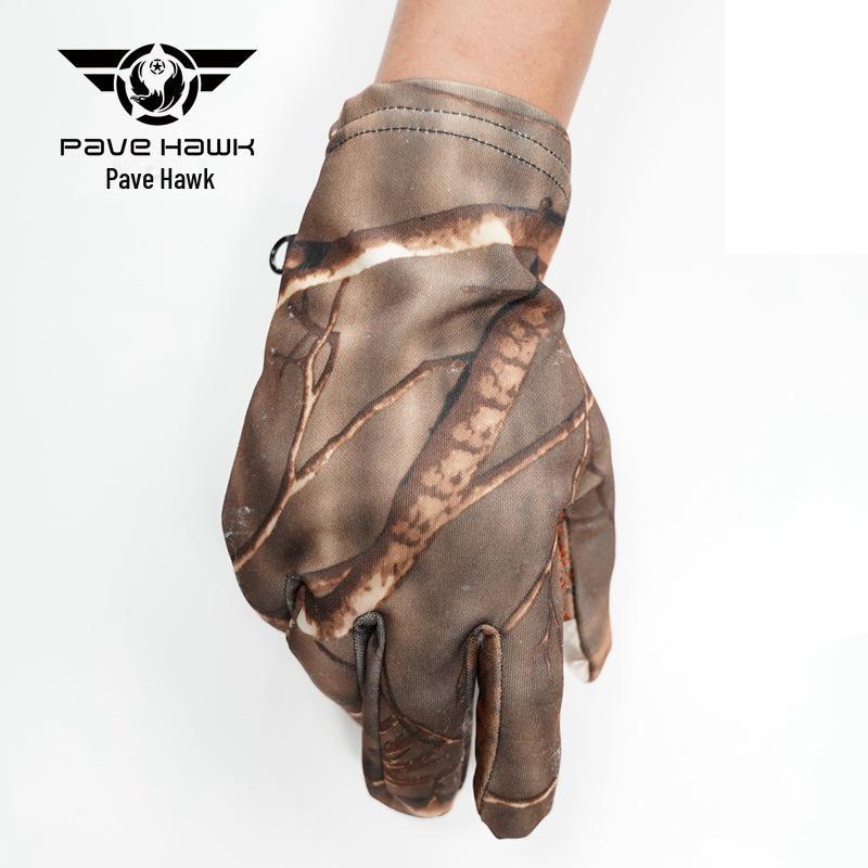 Camouflage Bionic Tactical Gloves: Non-Slip, Breathable, Touchscreen Compatible for Hunting, Cycling, and Running.