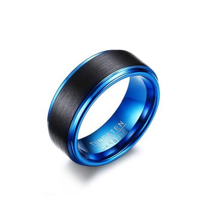 8mm Bărbaţi Negru Din Otel Inoxidabil Groove Verigheta Mat Inel