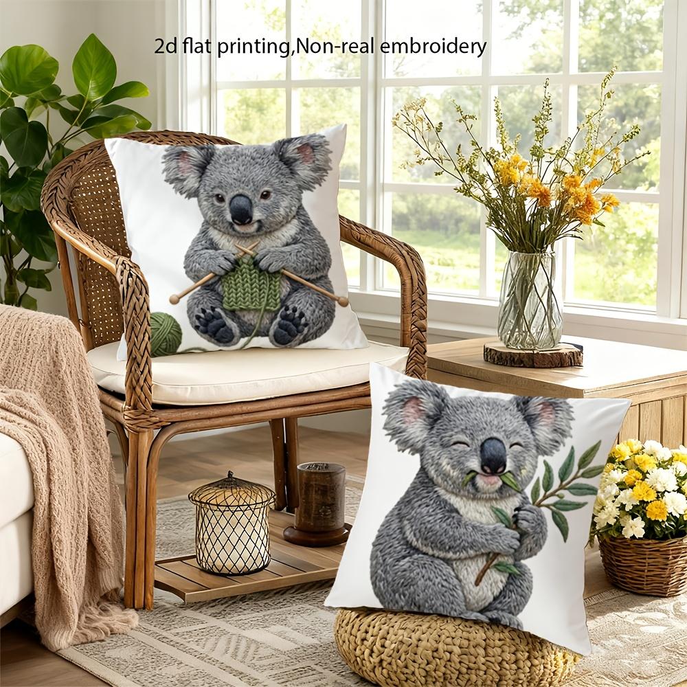 1/4 Stück Niedliche Koala Kissenbezüge Gemütliche Weiche Tier-Themen Kissenhüllen für Heimdekoration Kissenbezug