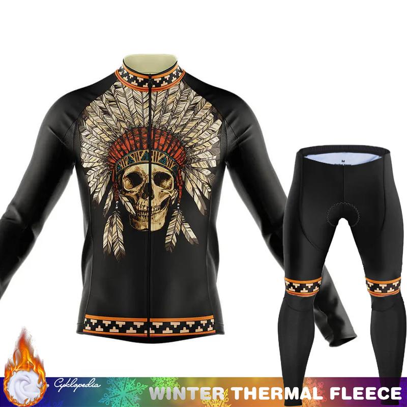 Men's Cycling Jersey Winter Thermal Fleece Biking Clothes Triathlon Road Bikes Man Outfit Long Sleeve Shirt Bicycle Clothing Set