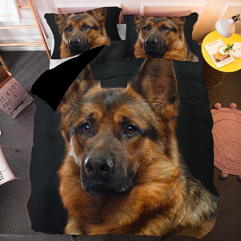 German Shepherd Duvet Cover Set Police Dog Comforter Cover Full King Size For Boys Animals Bedding Set Puppy Dog Bedspread Cover