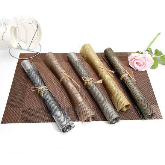 Tischset aus gewebtem Vinyl, hitzebeständiges Tischset aus PVC, rutschfest, waschbar, schützt den Tisch vor Verbrennungen und Flecken, Essmatten für Zuhause, Restaurants und Bars