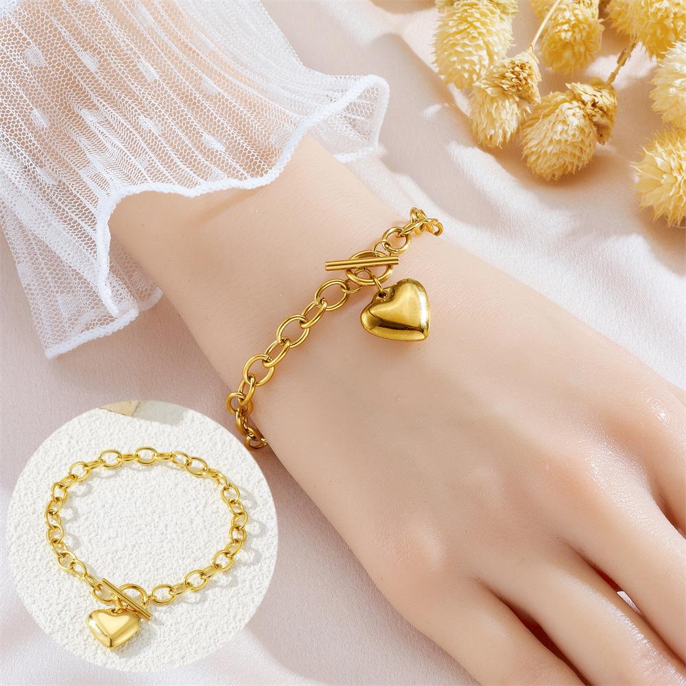 Meichen 18k Gold Non-Fading Titanium Steel Women's Fashion Bracelets - Simple, Versatile, Trendy European and American Style.