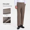 Langdeng Men's Double Pleat Business Straight Trousers