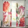 Vintage Blumen Tulpen Ölgemälde Fenster Vorhänge Sheer Chiffon Tüll Vorhang Hause Wohnzimmer Hintergrund Dekoration