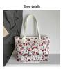 Korean Style Cherry Print Large Capacity Tote Bag