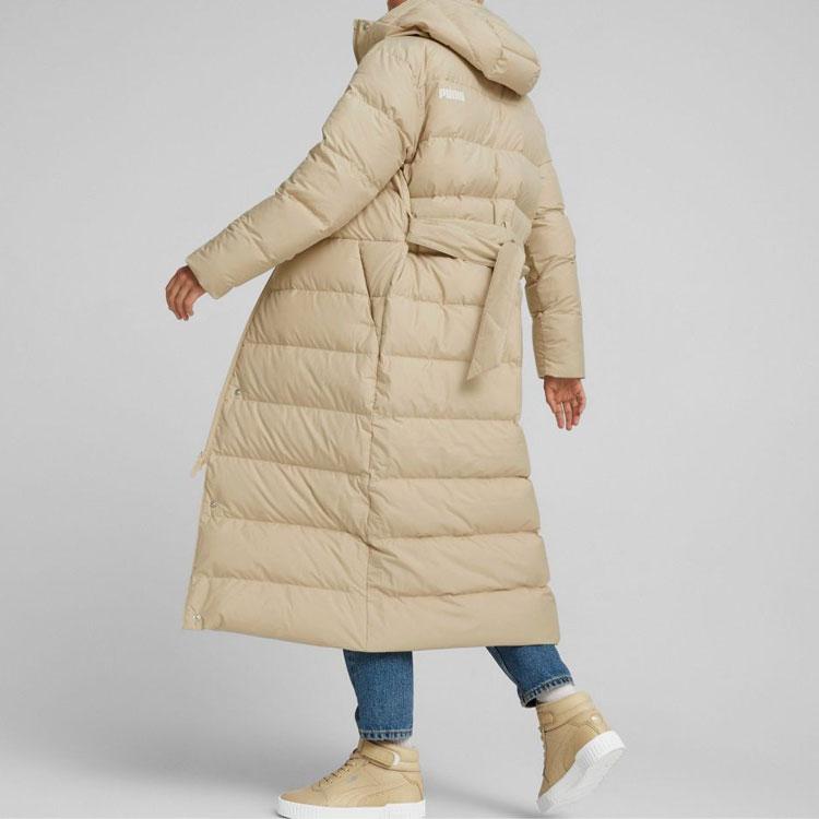 Puma Logo Print Hooded Down Jacket Women Jacket Yellow 672278-67