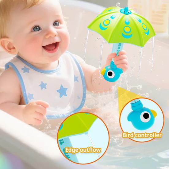 Retractable Bath Toy with Water Spray & Spinning Wheels Child Shower Play Set
