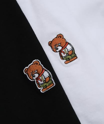 IMPROMES Casual SIDEWAYSTANCE Embroidered Downer Bear Long Sleeve T-Shirt, Men's, Khaki