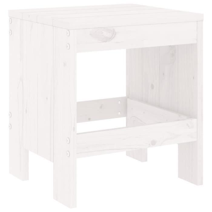VidaXL Garden Stools 2 Pcs White 40x36x45 Cm Solid Pine Wood 825339