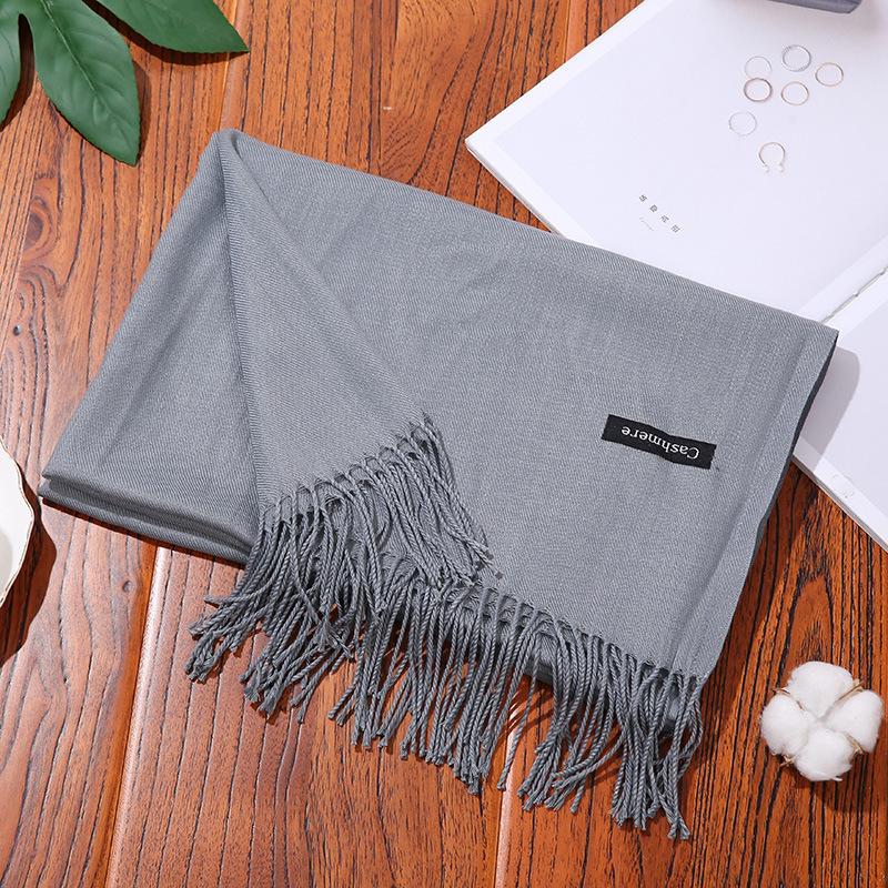 2025 Autumn And Winter  Imitation Cashmere Scarf Thickened Tassel Shawl Women