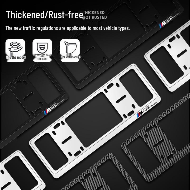 Ramka na tablicę rejestracyjną z włókna węglowego do modeli BMW: Seria 3, 4, 5, X3, X5, X6, X7, M3, M4.