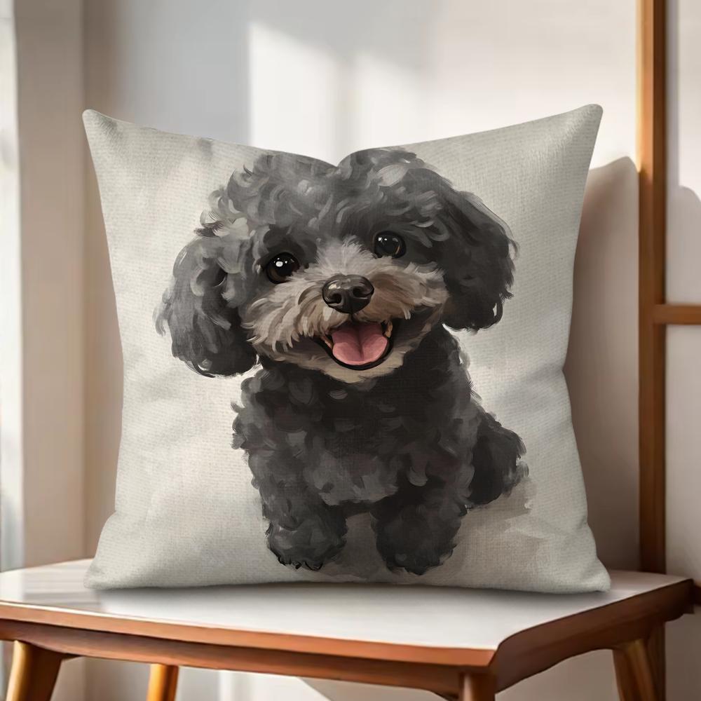 

Dog Cushion Cover Natural Linen Organic Fabric DoubleSided Printing Couch Pillow Covers Home Decor Gift 30cmx30cm