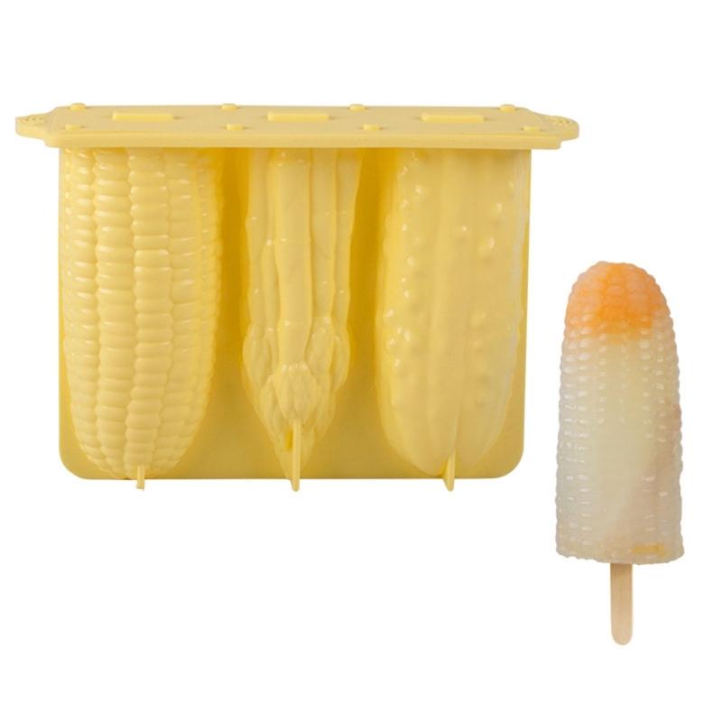 Silicone Popsicles Molds 4 Cavities Vegetable Shape Ices Cream Mold Freezers Ices Mold Cake Candy Candy Mold Nonstick