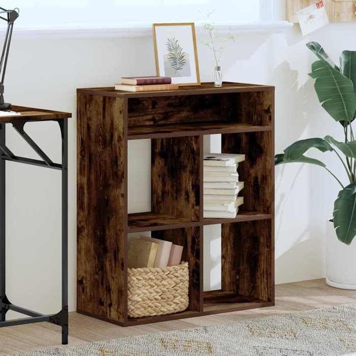 VidaXL Bookcase Smoked Oak 66x31x80 Cm Engineered Wood, Storage Cabinet, Storage Shelf, Unit of 860296