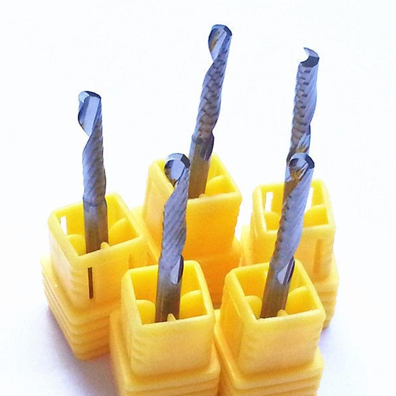 5 Pc Single Flute Router Bit For Aluminium Solid Carbide CNC Endmill 38mm //17mm