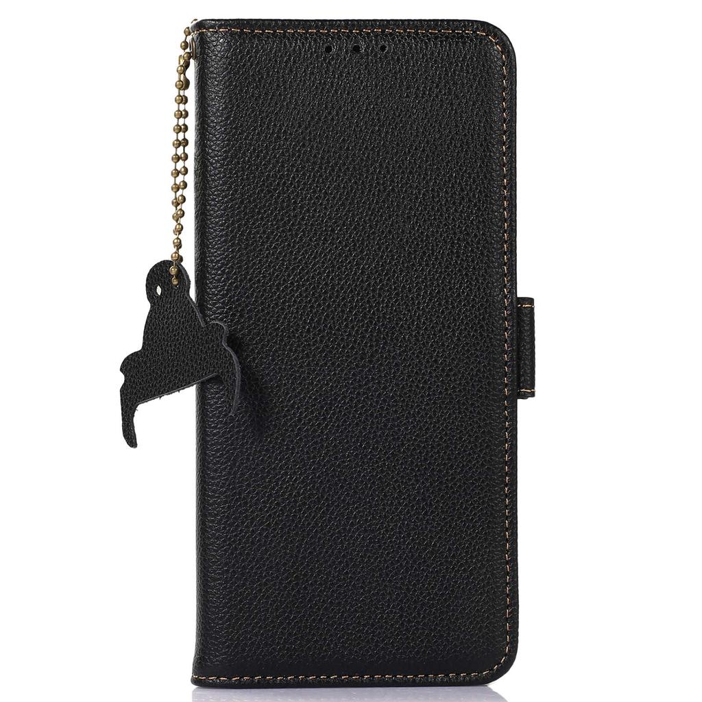 For OnePlus 12 5G Phone Case Genuine Cow Leather RFID Blocking Wallet