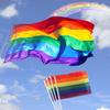 Gay Rainbow Lgbt Pride Festival Parade Flag 5ft X 3ft Hand Waving String Flag