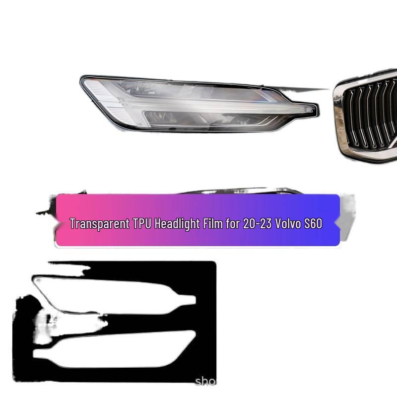 Volvo Headlight Film: Smoked Transparent TPU for XC90, S60, XC60, V90, XC40, S90