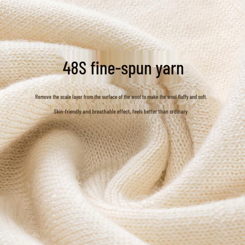 Hengyuanxiang Men's 100% Wool V-Neck Thin Cardigan