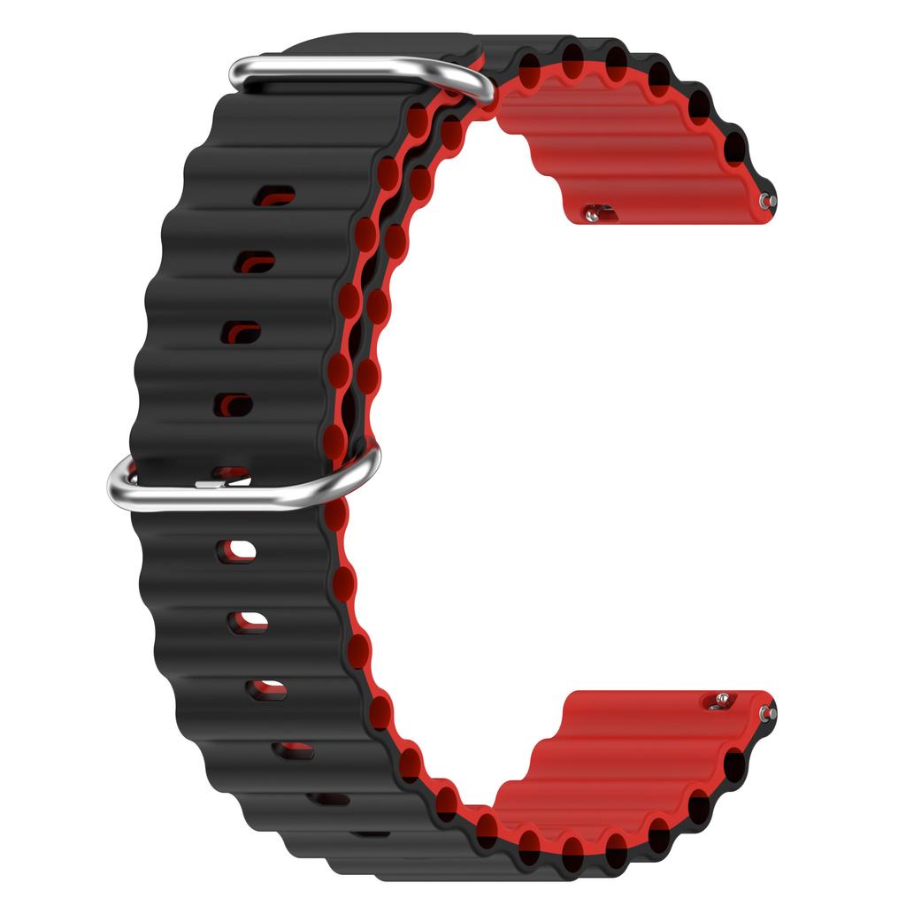 For Garmin Vivoactive 4/Garmin Venu 2 Universal 22mm Silicone Watch Strap Wavy Design Double Color Watchband