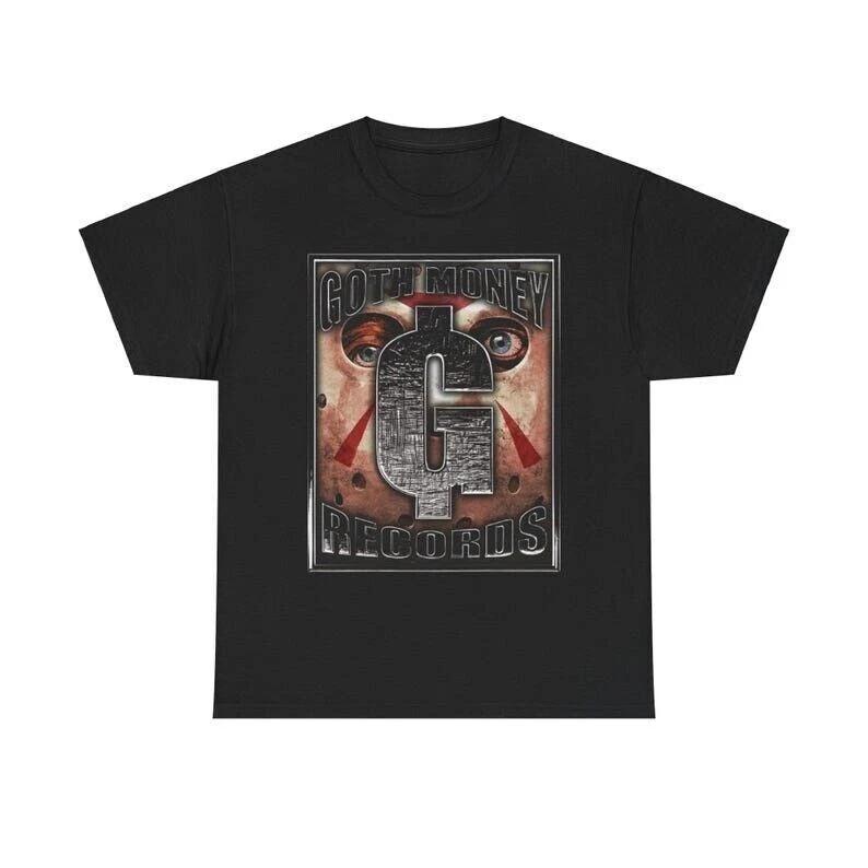 Goth Money Records Jason Eyes Logo T-Shirt Goth Money Unisex Black T-Shirt 3XL