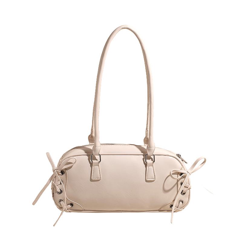 

Жіноча сумка бостон великої місткості на одне плече/під пахву - Просунутий нішевий дизайн слонова кістка