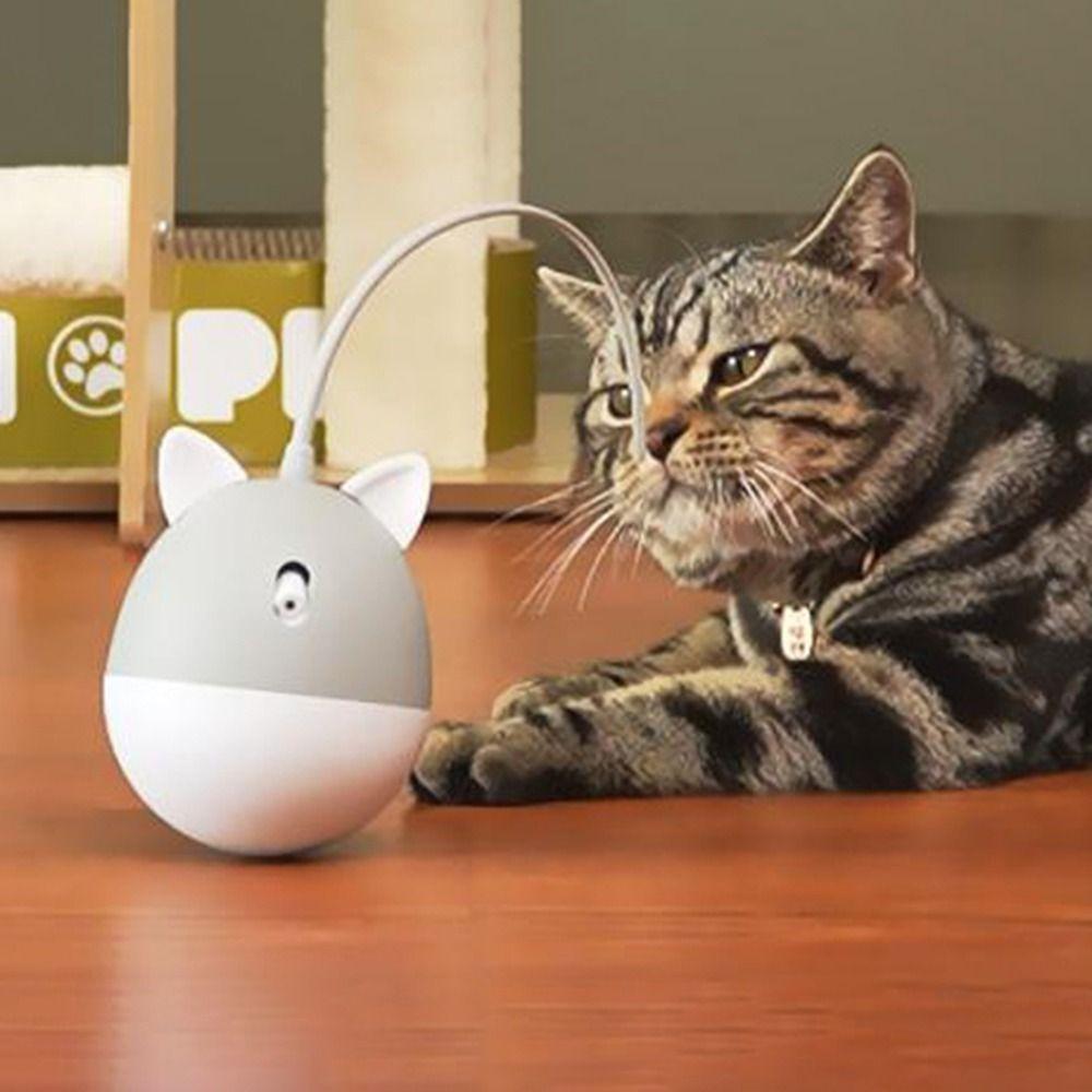 USB Rechargeable Automatic Interactive Cat Toy Tumbler Teasing Cat Stick  Teasing Cat