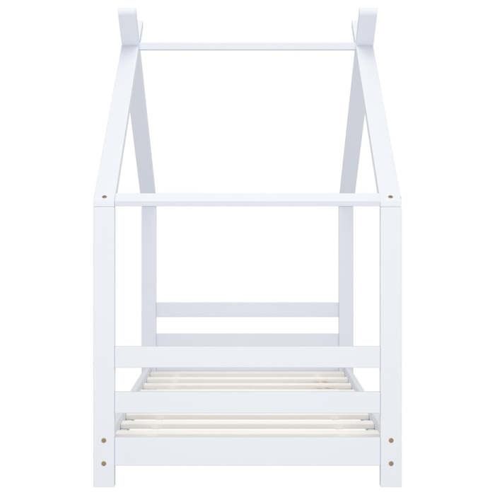 VidaXL Cadre de Lit d'enfant Sommier à Lattes Cadre à Lattes Meuble de Chambre à Coucher Maison Intérieur Blanc 80x160 cm 289611
