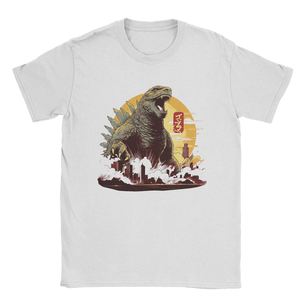 Men T-Shirt G-Godzillaed Vintage 100% Cotton Tees Short Sleeve T Shirts O Neck Clothing Plus Size