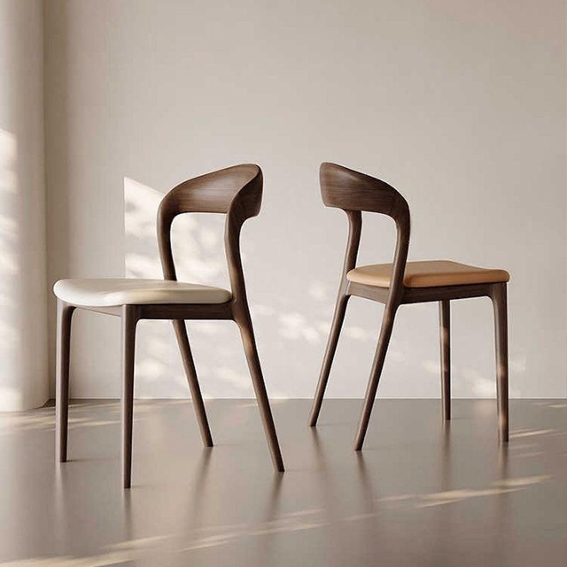 Italian Vintage-Style Minimalist Solid Wood Dining Chair for Home, Hotel, or Study Room.