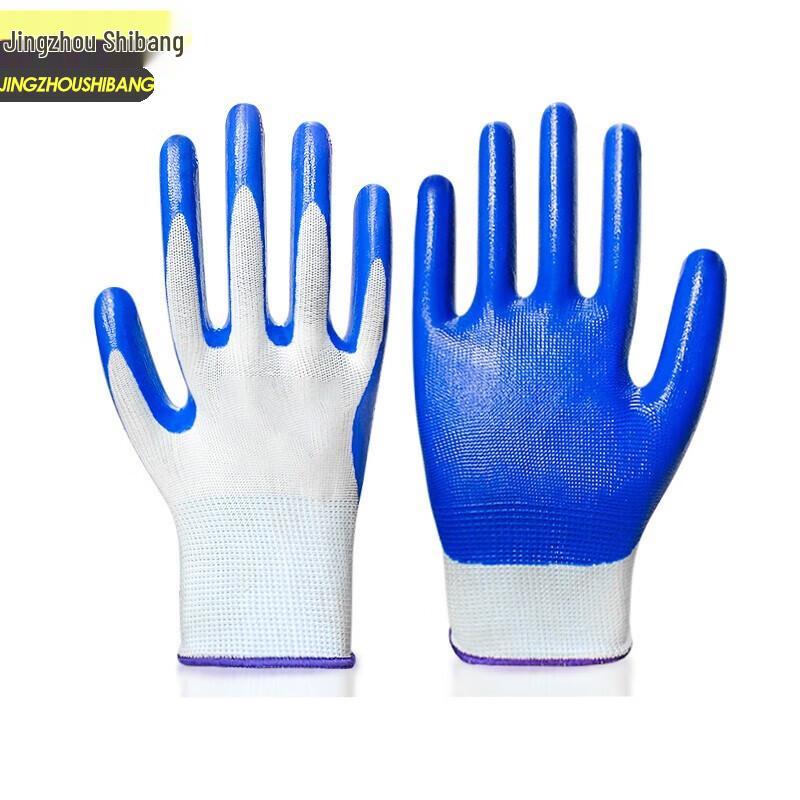 Jingzhou Shibang Blue Nitrile Safety Gloves One Size