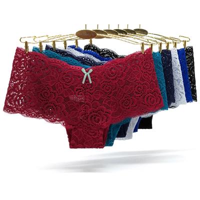 Women Boxers Underwear Sexy Lace Panties Shorts Boyshort Knickers Intimates Lingerie 6 Pcs/lot
