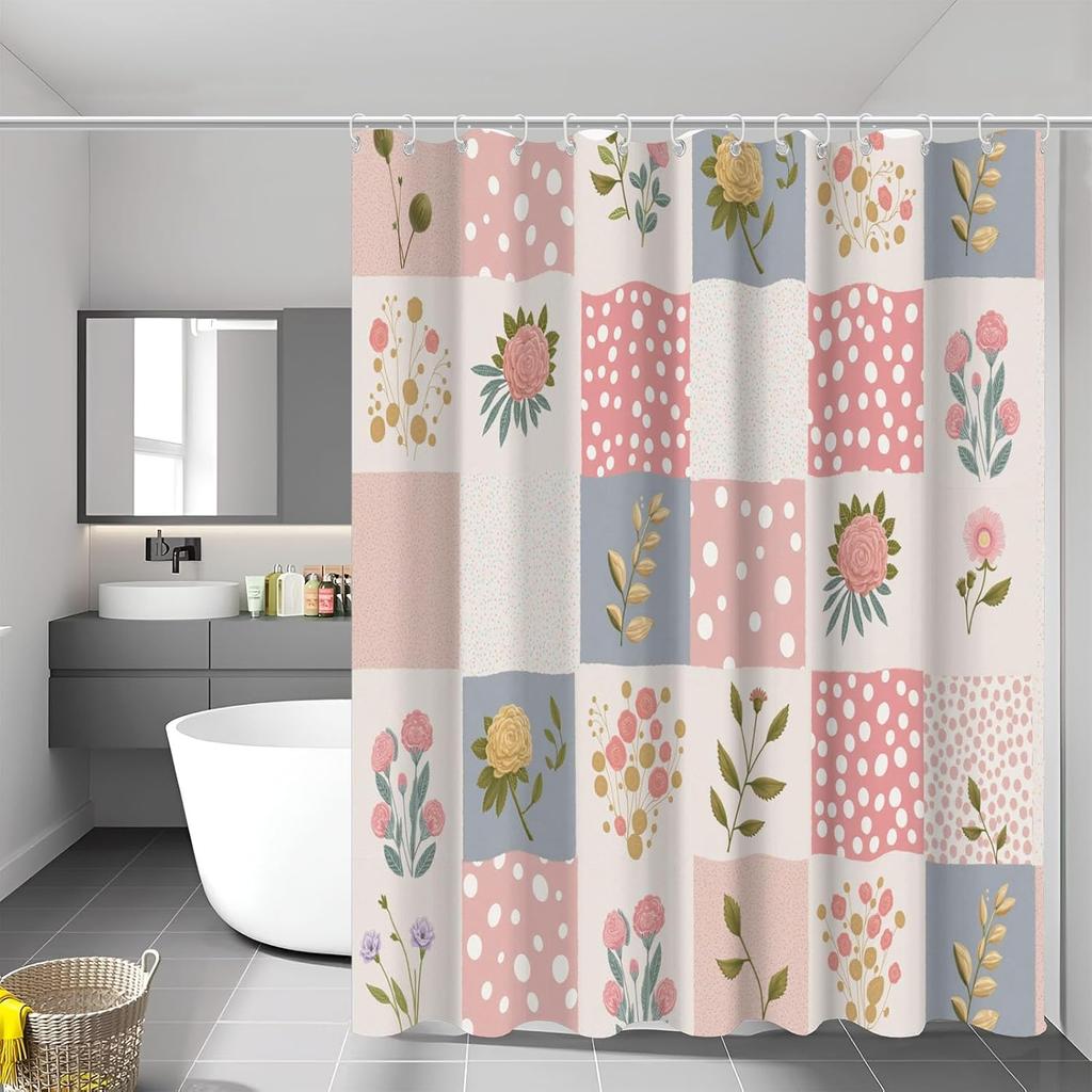Süßer Abstrakt Marmor Duschvorhang Buntes Design Badezimmer Dekoration Modernes Kunst Thema Wasserdicht Badvorhang