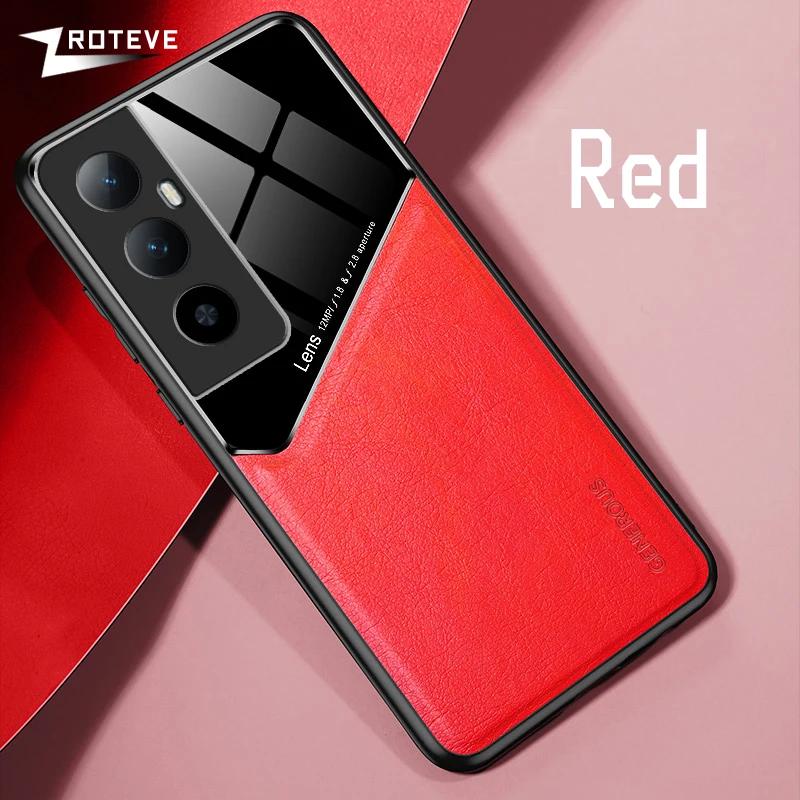 

RealmeC65 Case Zroteve PU Leather Car Magnetic Hard PC Cover For OPPO Realme C65 C67 RealmeC67 Global Shockproof Phone Cases CHINA&Realme C67 красный
