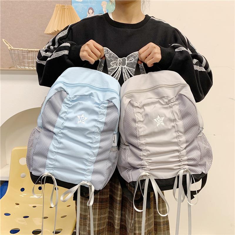 Schoolbag female ins Japanese niche design contrasting colors versatile mountaineering sports bag outdoor travel backpack college student